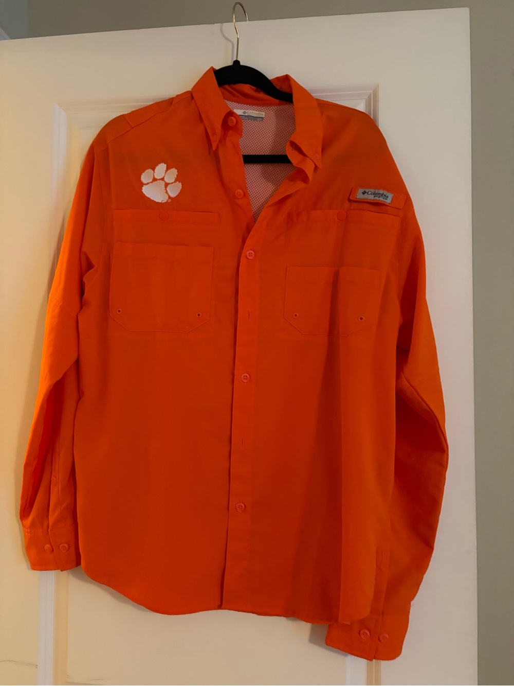 Columbia Men's Bright Orange Clemson Tigers Lightweight Shirt Jacket